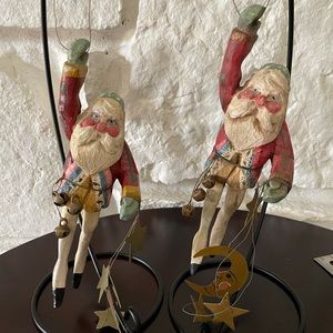 Set of 2 House of Hatten Moon and Stars Elves designed by Denise Calla.